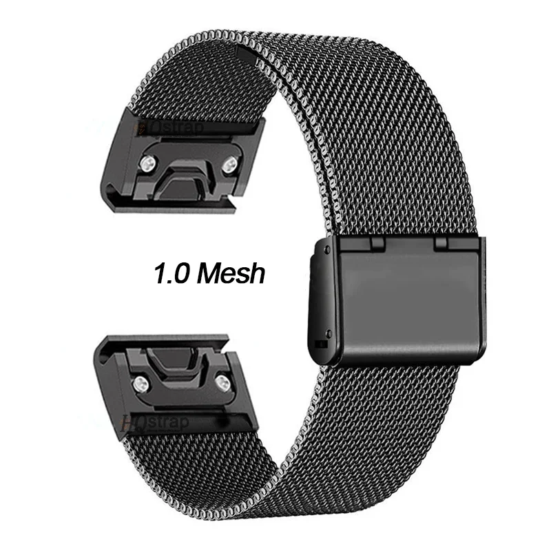 

1.0 Mesh Stainless Steel Band for Garmin Smart Watch Replacement Strap 20mm 22mm 26mm Metal Wristband Bracelet Belt Accessories