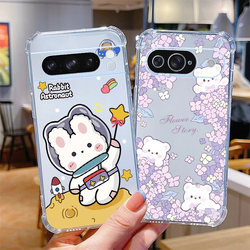 Pixel Series Happy Animal Transparent Phone Case Cover