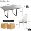 5 Piece Dining Table Set Modern Kitchen Table Leather Chairs Ergonomic Design Sturdy Durable Easy Clean Space Saving Versatile 3