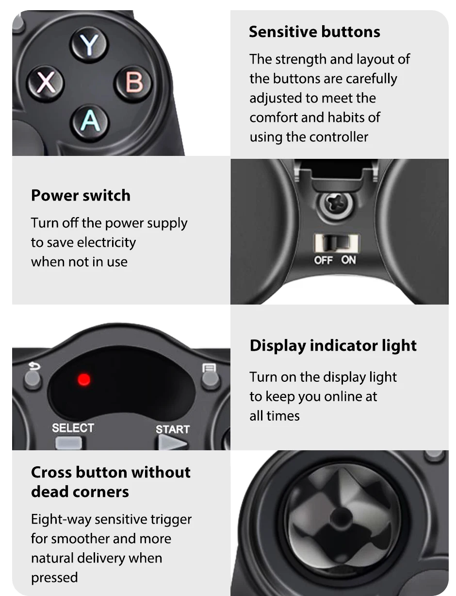 Manette de jeu sans fil 2,4 GHz avec adaptateur OTG pour smartphone, tablette, PC ou Smart TV Android P3_voghion.com