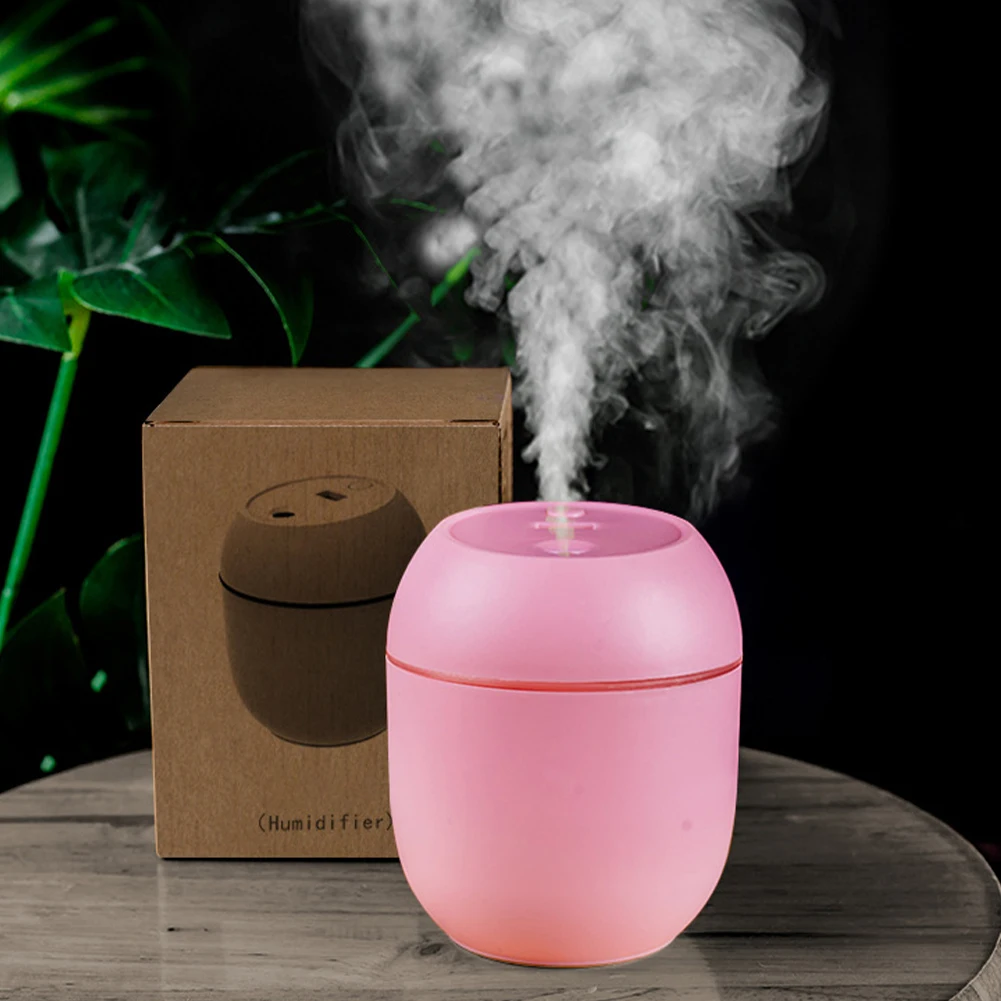 USB Portable Air Humidifier 250ML Essential Oil Diffuser 2 Modes Auto Off with LED Light for Home Car Mist Maker Face Steamer
