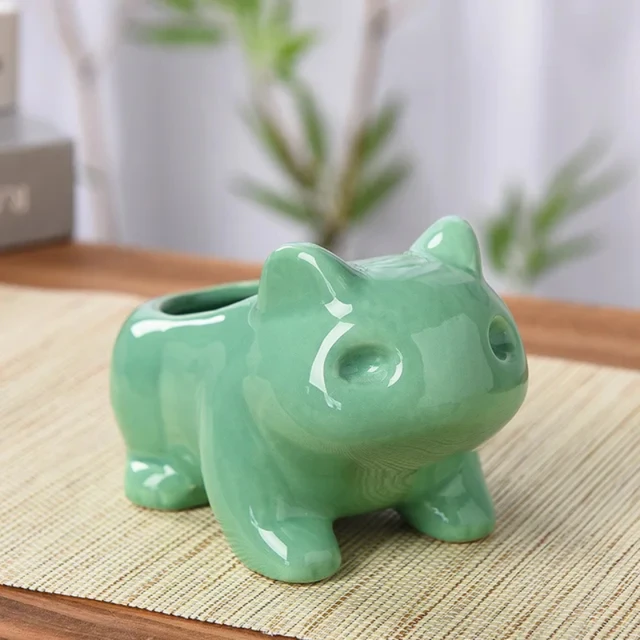 Mini Pot de fleurs créatif en céramique, jardinière succulente avec trou, plantes vertes mignonnes, décoration de jardin de maison en plein air 5
