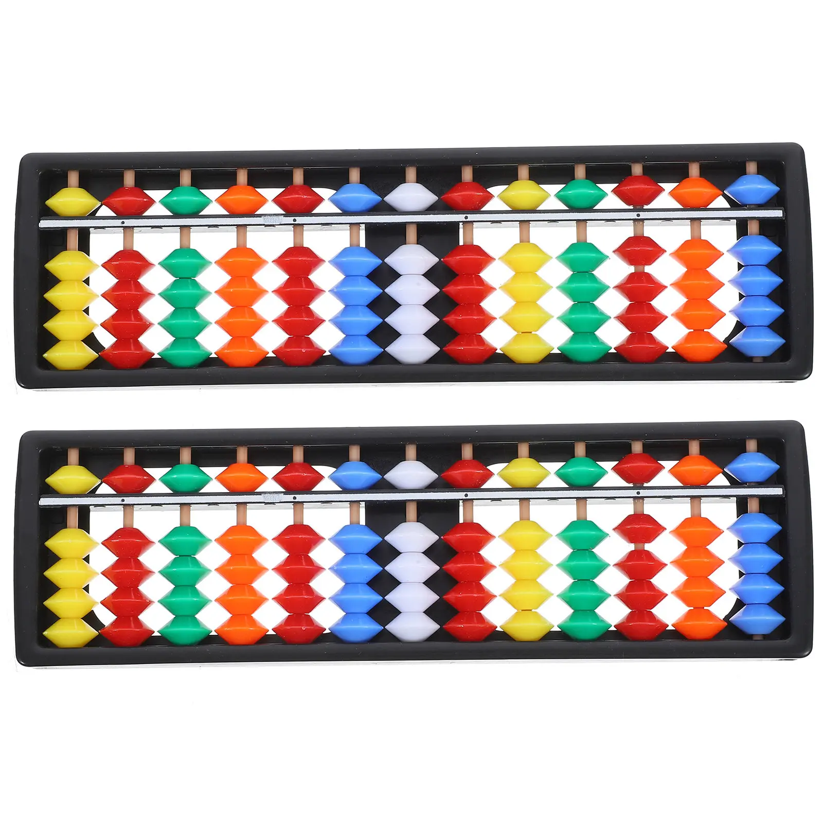 2Pcs 휴대용 플라스틱 주판 어린이를위한 중국 스타일 수학 구슬 카운터 학습 계산 도구 학교 사무실 홈 교육
