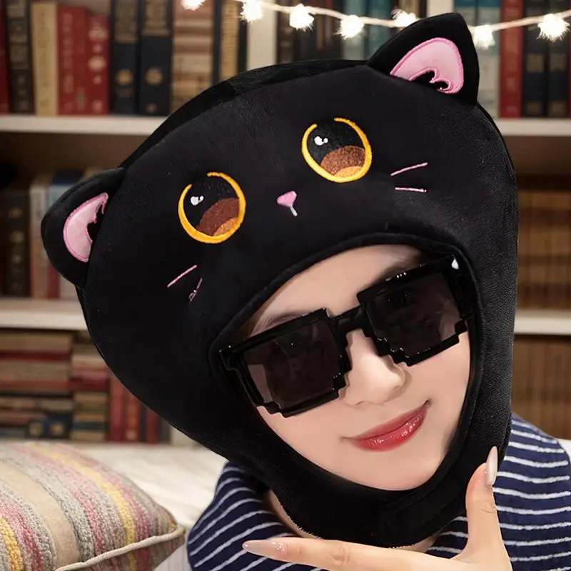Cute cat hat headgear novelty photo props winter warm Caps funny holiday role-playing costume gift for kids adults Party favors