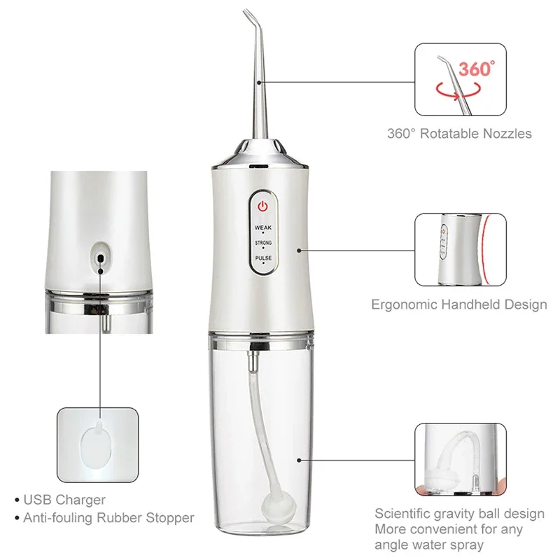 Tooth Water Flosser Portable Wireless USB Charging