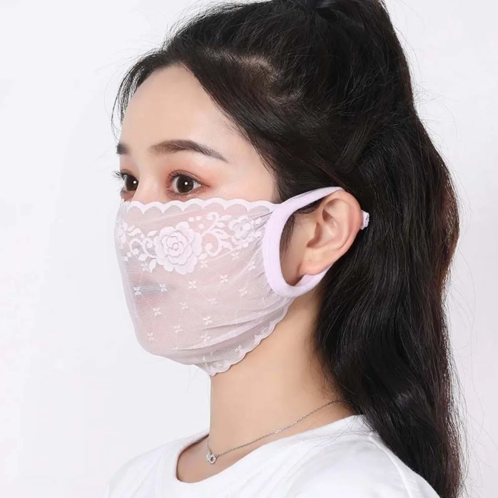 Elegant Lace Face Veil Scarf with UV Protection and Breathable Design