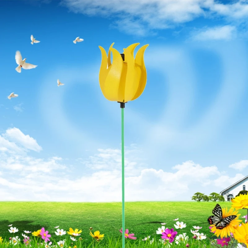 

Colorful Flower Wind Spinners Lawn Pinwheels Windmill Party Pinwheel for Garden