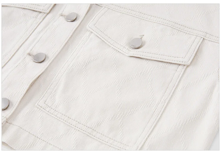 Denim Jacket Women Short Style Slimming Diamond-patterned Spring New Pure Cotton Drop-shoulder Jacket