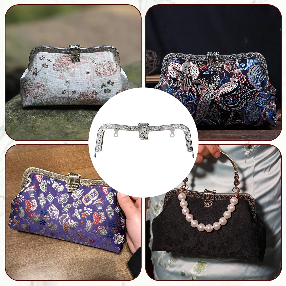 Sew Coin Purse With Metal Clasp 20cm Bag Making Frame,Metal Purse