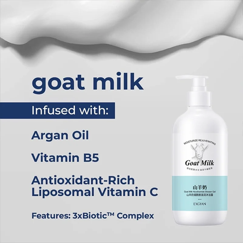 800ML Goat Milk Body Wash Long-Term Whitening Nicotinamide Moisturizing Body  Care Shower Gel - AliExpress