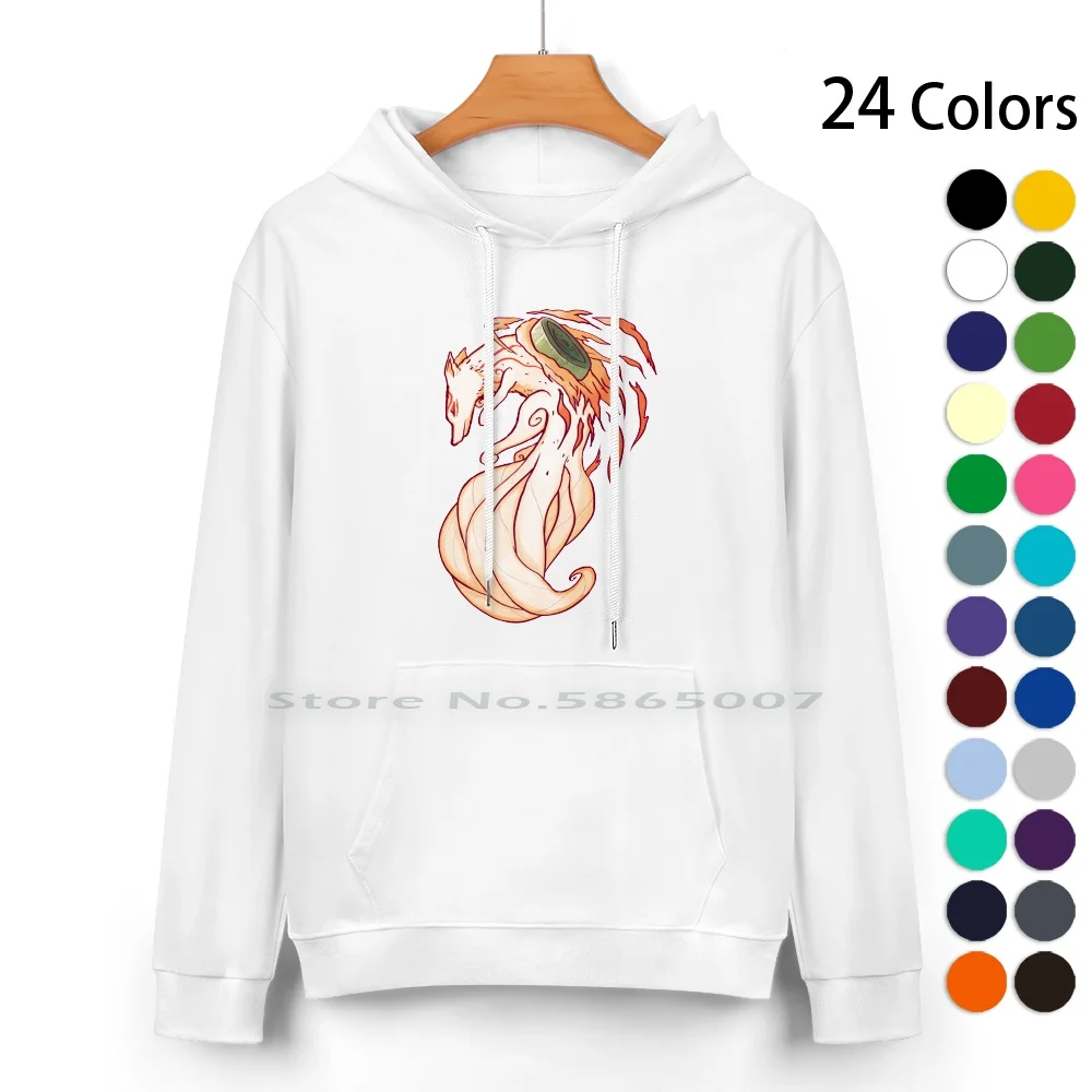 

Okamitales 2 Pure Cotton Hoodie Sweater 24 Colors Gaming Video Games Games Ninetales Fire Type Fire Red Wolf Fox Okami