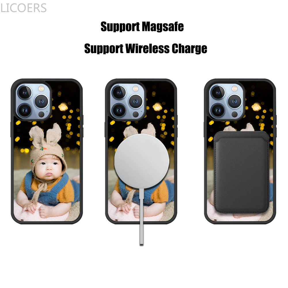 Чехол «сделай сам» для iPhone 15 14 13 12 Pro Max Plus, чехол со встроенным магнитным чипом для Magsafe, Беспроводная зарядка, пользовательский Фото чехол, чехлы (art.: 3920c48639773) - 3920c48639773