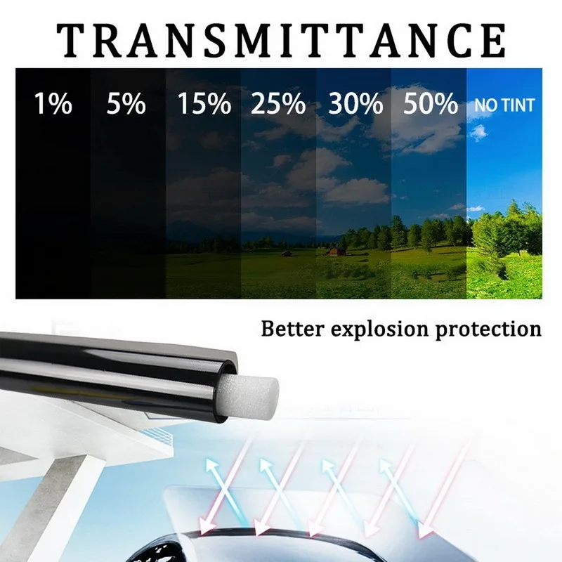 1 Roll 50x300cm 1/5/15/25/35/50 Percent VLT Window Tint Film