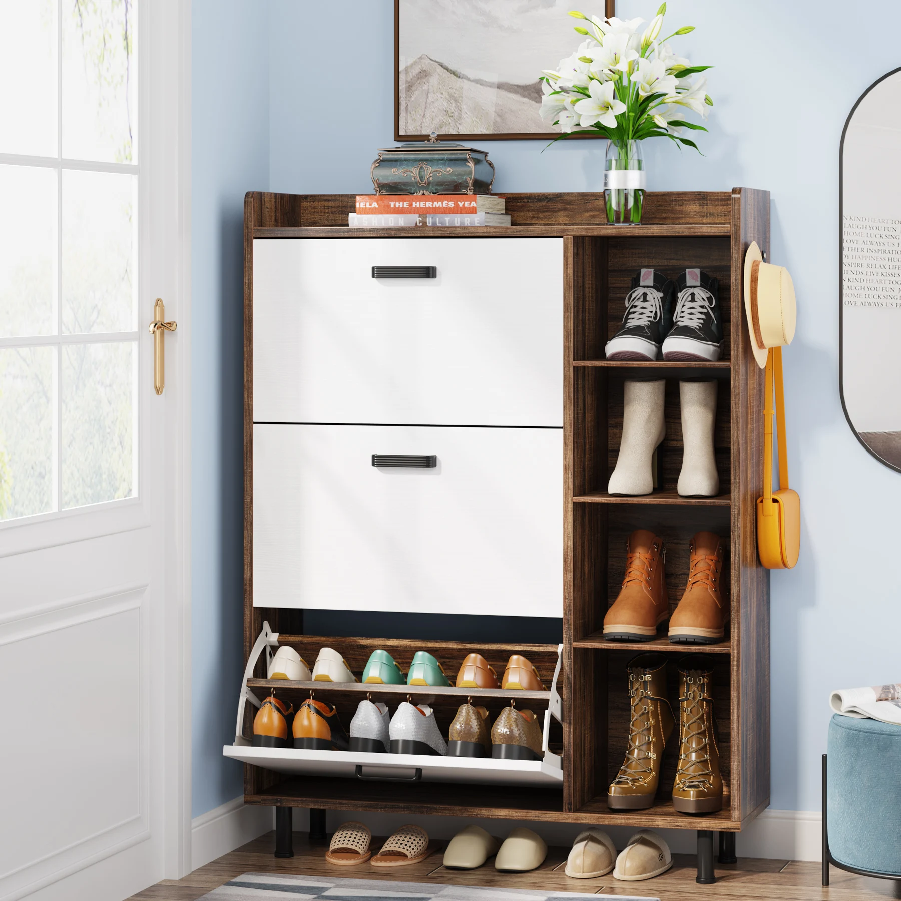 https://ae01.alicdn.com/kf/S67bb2587fe7b43db89295728f293e08cI/Tribesigns-Flip-Drawers-Shoe-Cabinet-Freestanding-Tipping-Bucket-Shoes-Cabinet-Wooden-Shoe-Rack-with-Drawers-5.jpg