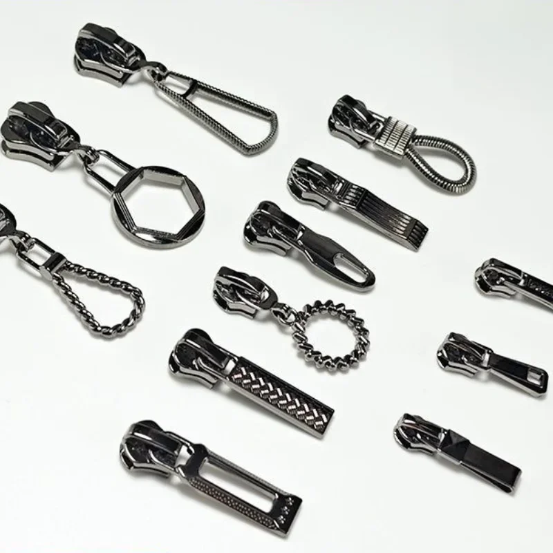 10pcs Thickened zipper head 3 #5 # 8 #Resin metal nylon gun Black clothes coat bag cover with lock pull head