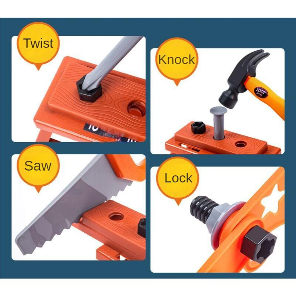 Child's Interactive Building Toolkit Electric Drill Pretend Repair Tools Educational Playset Ideal for Gifts