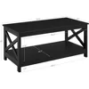 Black Coffee Table with Storage Shelf for Living Room, X Design Accent Cocktail Table, Easy Assembly Home Furniture 3