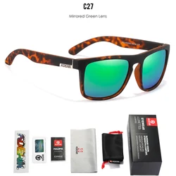 Enhanced Polarized Square Sunglasses for Outdoor Sports & Adventures (C27 mirrored green)