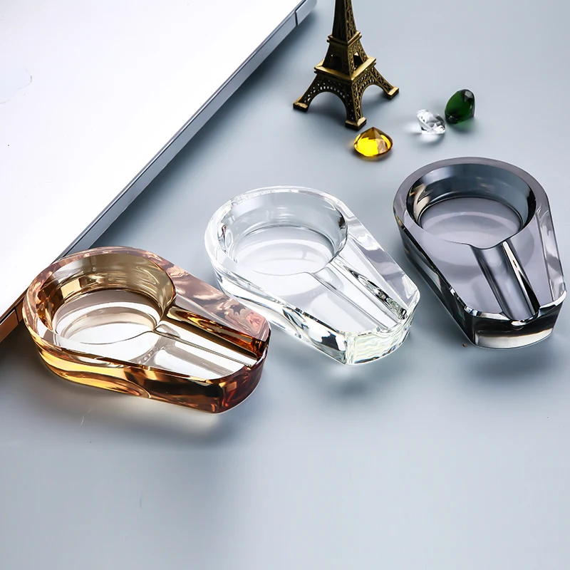 Crystal Glass Cigar Ashtray for Cigar Accessories glass cigar ashtray