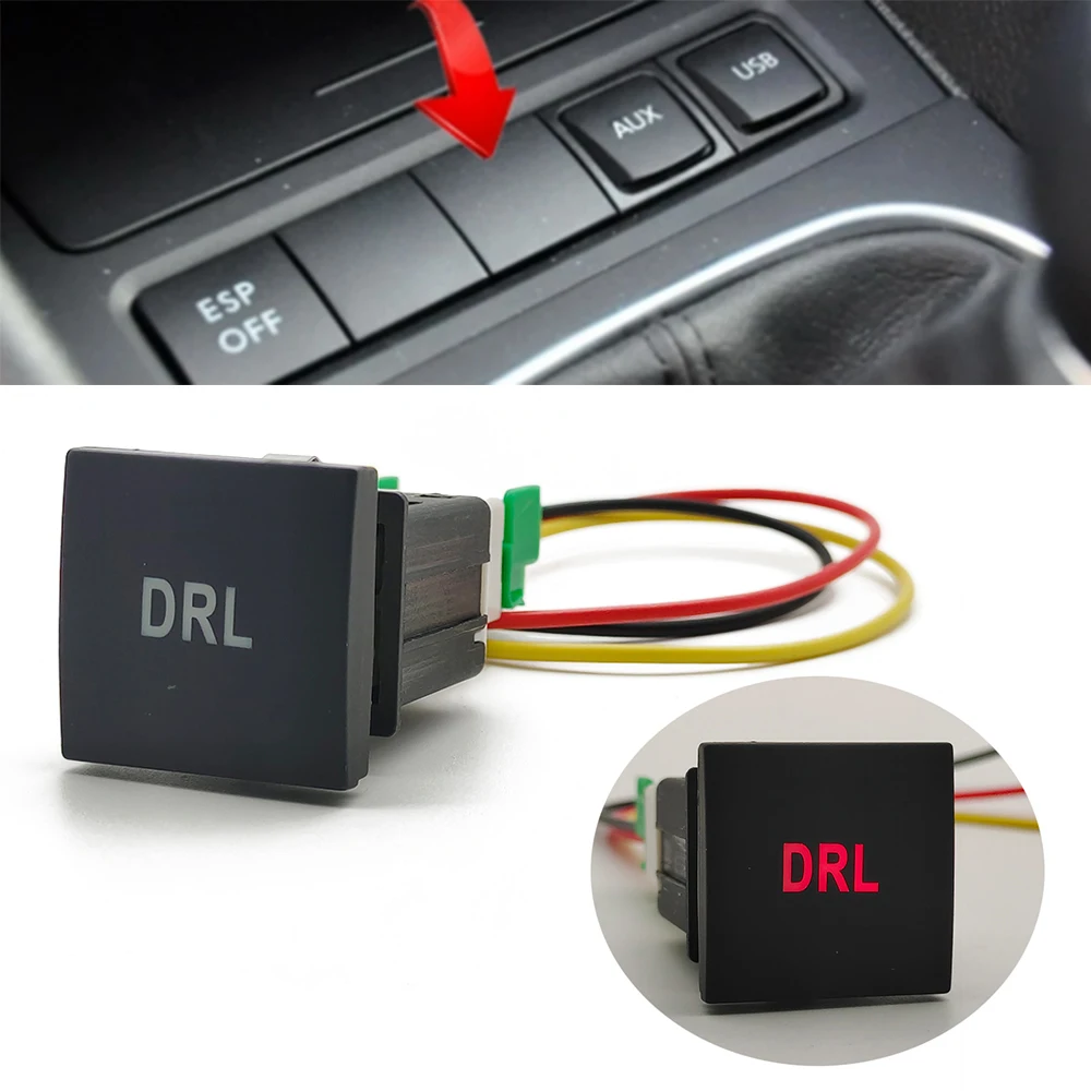 Car-Red-LED-Light-Push-Button-Fog-Lamp-Power-Switch-For-Volkswagen-VW ...