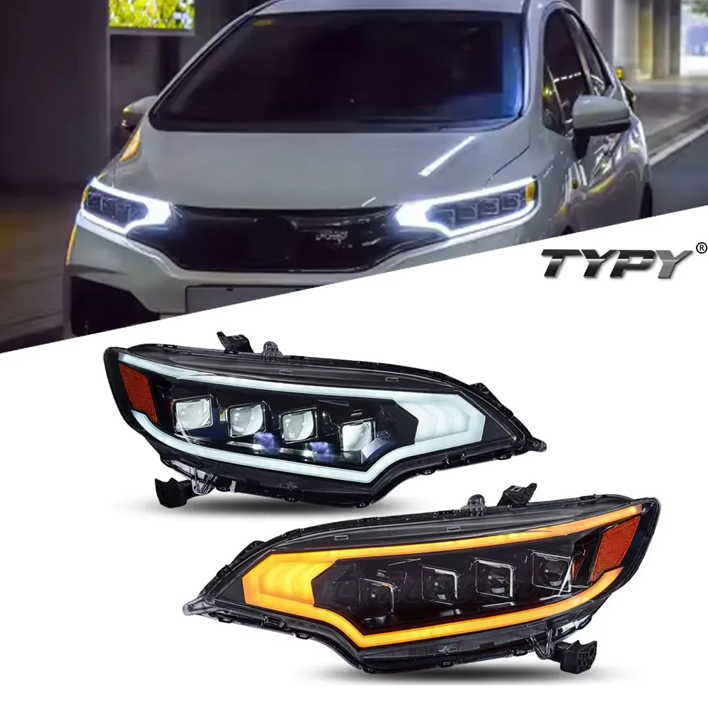 

TYPY Auto Head Lamp Assembly For Honda Fit Jazz GK5 2014-2020 LED Headlight Upgrade to NEW Dynamic LED Car HeadLamp Accessories