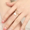 Original Smart Women's Fashion Ring Fan Shape Shell Zircon Open Ring Party Jewelry Accessory Gift For Women 2