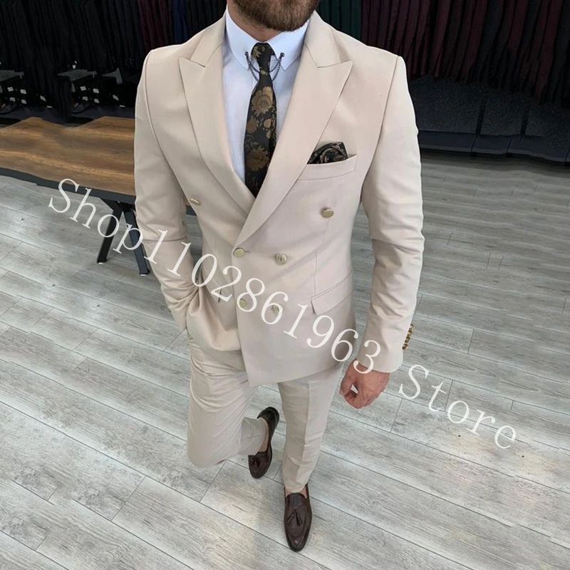 Najnowsze męska marynarka spodnie dwurzędowe Slim Fit najlepsze męskie garnitury ślubne odzież dla pana młodego smokingów blezer kostium Homme