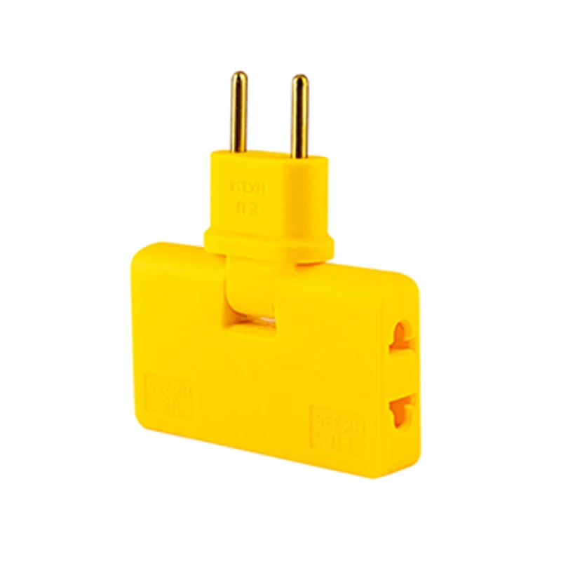 4.0mm European Standard Plug 1in3 Travel 180&deg; Rotating Adapter France Germany Sweden Greece Charging Converter