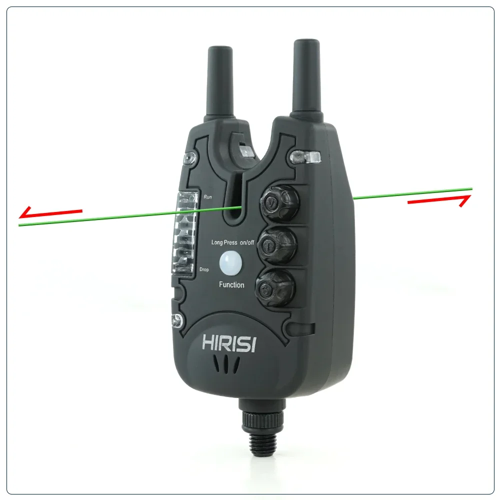 Hirisi Bissanzeiger zum Karpfenangeln mit LED-Licht, einstellbares Lautstärke, Ton und Empfindlichkeit. Angelbissanzeiger B150 – Detail 5