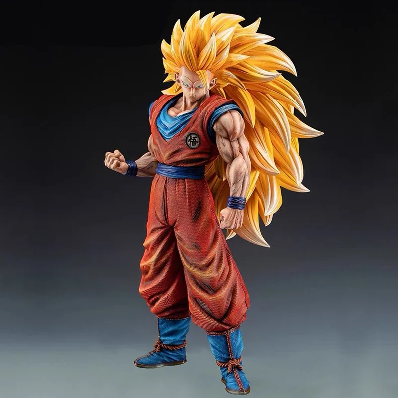 

30cm Anime Dragon Ball Figures GK Super 3 Son Goku Action Figures Saiyan SSJ3 Goku PVC Model Collection Statue Ornamen Toys