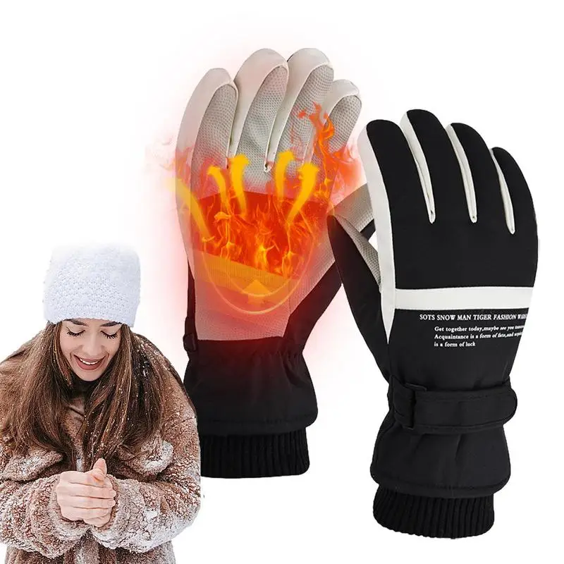 

Motorcycle Glove Warm Touchscreen Gloves Anti Slip Cold Weather Thermal Warm Knit Gloves Winter E-Bike Cycling Motorbike mitten