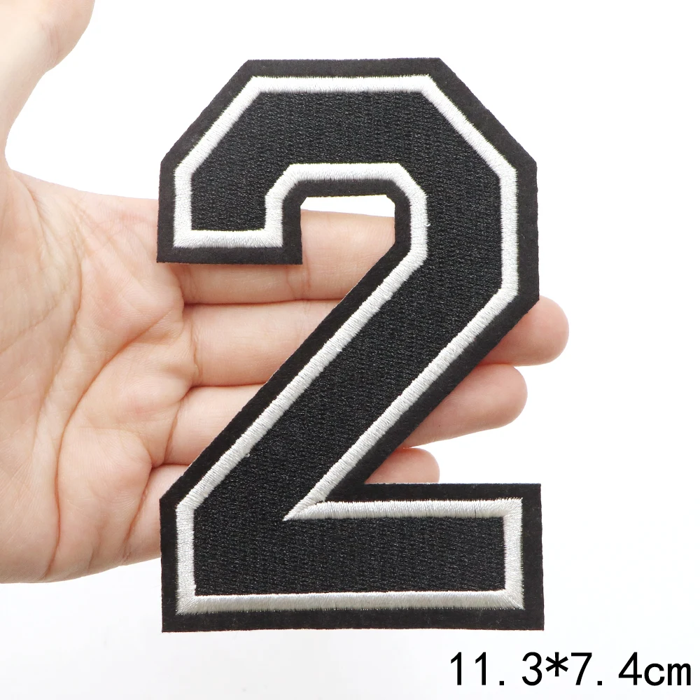 1 Stück 11,3 cm 0-9 Zahlen- und Buchstaben-Aufnäher für Kleidung, Hut, Jacke, Schuhe, zum Aufnähen, Stickerei-Applikationen, Aufnäher auf Kleidung, zum Dekorieren, DIY – Detail 6