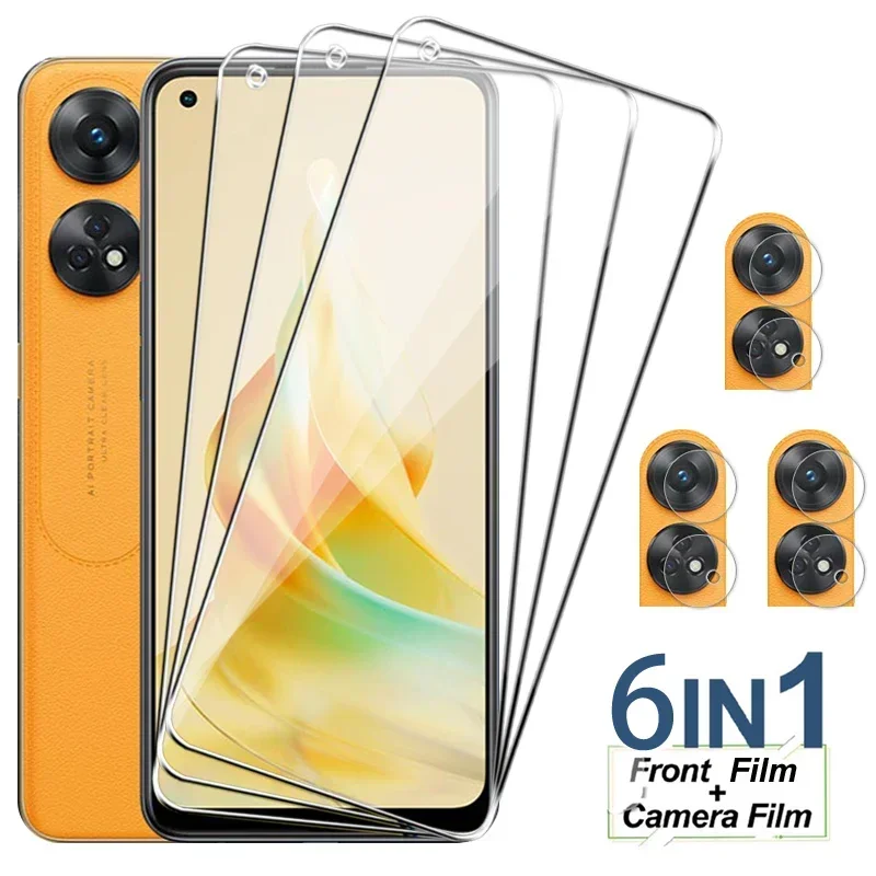 

Закаленное стекло 6 в 1 для OPPO Reno 8T 4G 8 5 Lite 8 7 Pro Plus 7 Z 6, Защита экрана для Find X3 X5 Lite, Защитная пленка для объектива камеры