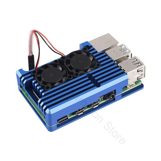 Boîtier Raspberry Pi 4 4b, Couvercle En Aluminium, Ventilateur De