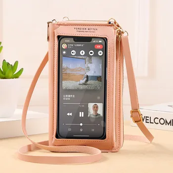 2025 New Touch Screen Mobile Phone Bag Handbag Female Crossbody Wallet One-Shoulder Transparent Coin Purse 1