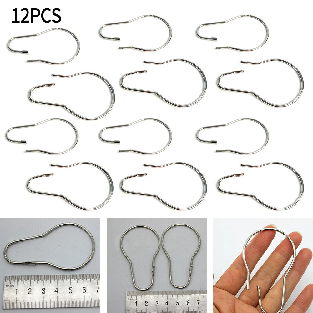 

Haken Curtain Rings Curtain Hook Bathroom 12pcs Iron-zinc Alloy Parts Shower Rings Fashionable And Easy To Use