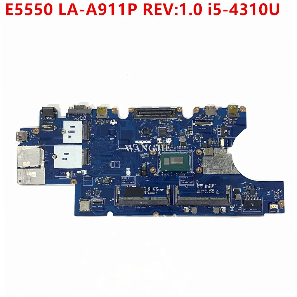 Placa-mãe do Portátil para Dell Latitude E5550 Cn0m1mpk 0m1mpk M1mpk Sr1ee I54310u Zam80 La-a911p Rev:1.0 100 Testado
