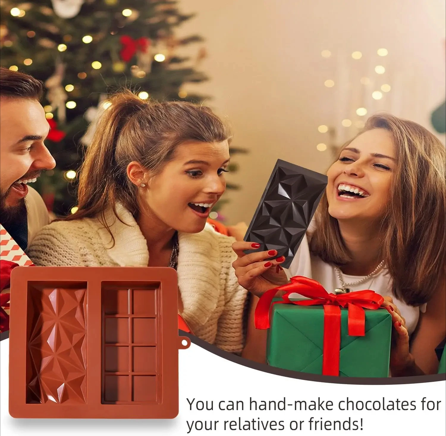 Dubai Chocolate Mold Bar for Pistachio and Other Chocolate Bars, Thick Silicone Mold fo... - SKU DCMB1801 - UGI Packaging