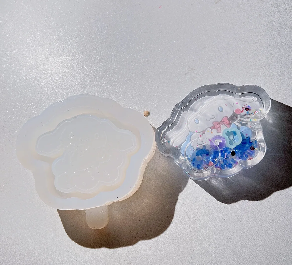 wsy-335 cartoon dog quicksand mold resin shaker mold silicone handmade replication mould