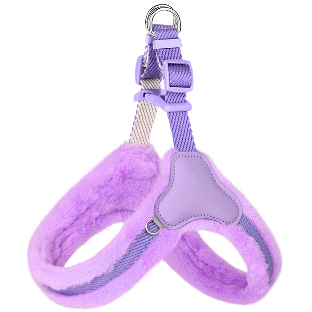 Warm Plush Padded Dog Harness Winter Dog Harnesses Vest Adjustable Pet Vests Soft For Small Medium Large Dogs Bulldog Pug Pink 2