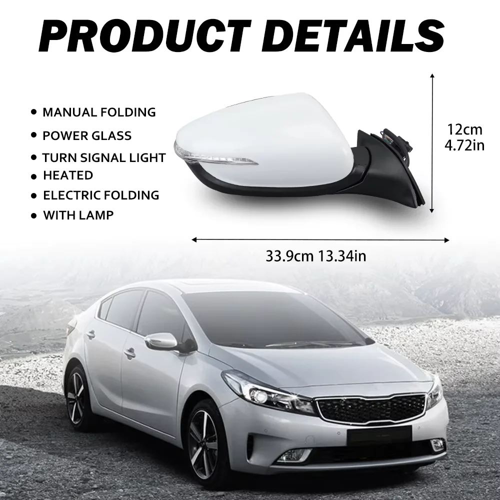 ドアミラーカバー 用 起亜 K3 用 フォルテ 用 セラート 用 シード 2013-2018 車用バックミラー サイドミラー カバー エクステリアミラーキャップ  バックミラーカバートリムバックミラーカバーステッカー自動車部品ためにフォルテ K3 セラートカースタイリ BMW MINI ミニ ... サイドミラー と互換性のある起亜 と互換性のあるフォルテK3 2013-2018用 外側バックミラーカバー