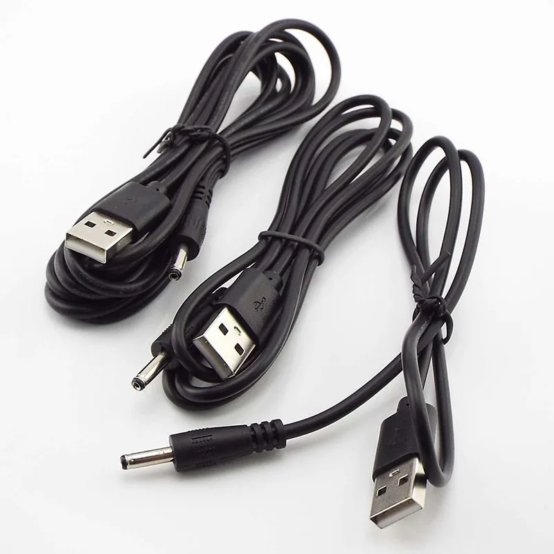 0.5M 2M 5V USB 유형 A 수-DC 3.5 1.35 4.0 1.7 5.5 2.1 5.5 2.5mm 수 플러그 연장 전원 코드 공급 잭 케이블 커넥터