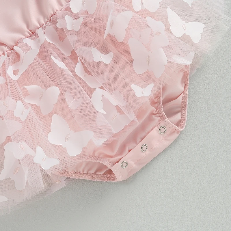 

Комбинезон для маленьких девочек, платье с пышными рукавами, сетчатый тюлевый боди-пачка, повязка на голову, наряды, комбинезон для новорожденных принцесс, платье