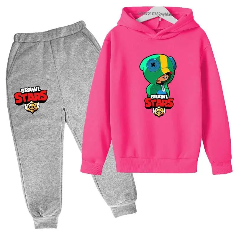 thumbnail image 1 of Conjunto de 2 piezas con capucha y pantalones para niños y niñas, chándal con estampado de juego de moda para primavera y otoño, de 3 a 13 años, trajes clásicos de anime, 1 of 5