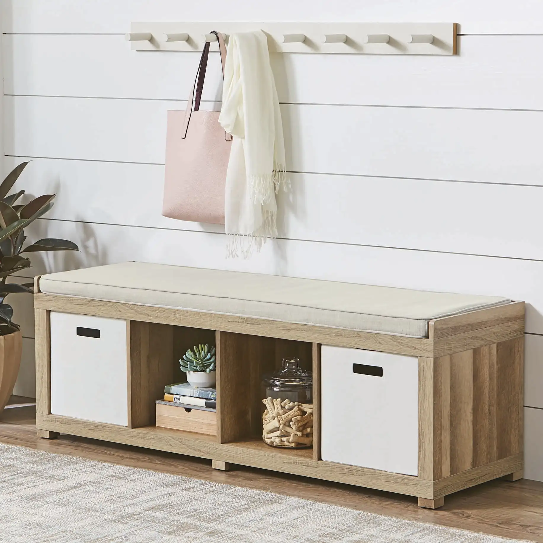 

Better Homes & Gardens 4-Cube Shoe Storage Bench, Weathered