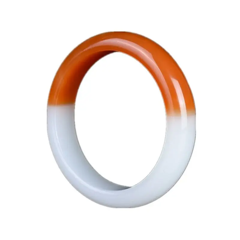 

Yu bracelet half of the country bracelet half white half red Yu stone bracelet mixed with material female