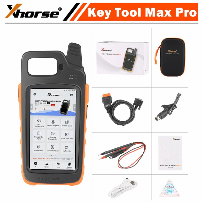 Key fob programming tool Xhorse VVDI Key Tool Max Pro with MINI OBD tool function support read voltage and leakage current