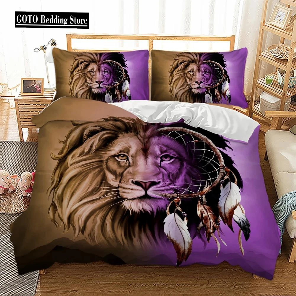 Bedclothes 100% Bamboo Fiber Bedding 3d Lion King Size Bedding Set Dream Catcher Quilt Set Boho Bohemia Bed Sets Europe