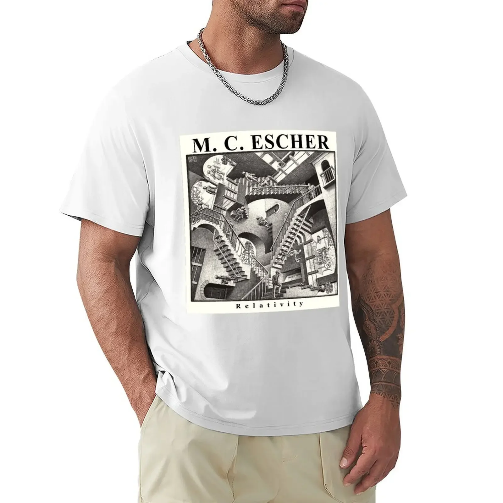 M.C. Escher-Legacy-Scale. T-Shirt Reletion By Matits Cornelis Escher T-Shirt Oversize In Felpa Per Uomo In Cotone