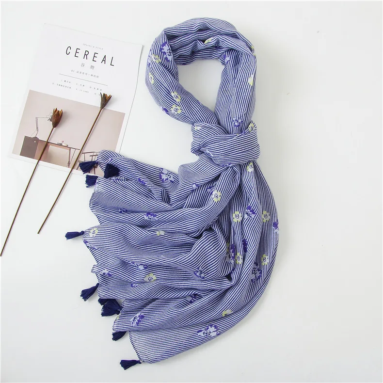 Neues Design Marke Frauen Schal Mode druck Baumwolle Frühling Winter warme Schals Hijabs Dame Pashmina Foulard Bandana Plaid – Detail 15